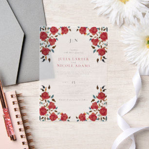 Dusty Elegant Golden Rote Rose Blume Hochzeit