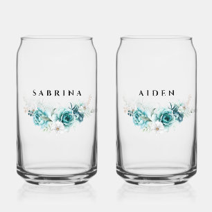 Dusty Emerald Green White Floral Wedding Dosenglas