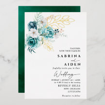 Dusty Emerald Greenery White Floral Wedding