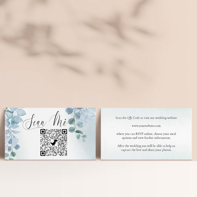 Dusty Eucalyptus Online UAWG QR Code Wedding Begleitkarte (Von Creator hochgeladen)