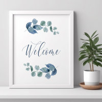 Dusty Eucalyptus Simple Watercolor Foliage Willkom