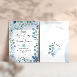 Dusty Eucalyptus Watercolor Foliage Wedding Einladung