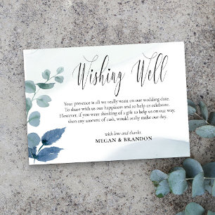 Dusty Eucalyptus Watercolor Wedding wünscht gute H Begleitkarte