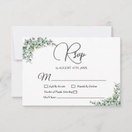 Dusty Eucalyptus Wreath Greenerenerenerenerage Fol RSVP Karte