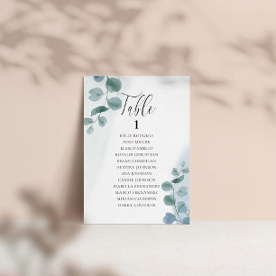 Dusty Eukalyptus Jede Tischnummer Sitzkarte