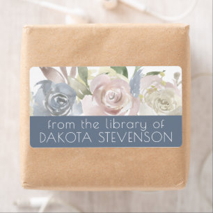 Dusty Floral   Love Blue Cream Pink Library Book