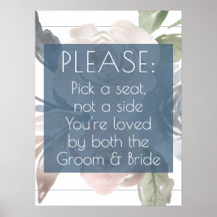 Dusty Floral   Rosa rosa, glatter Sitz nicht Seite Poster