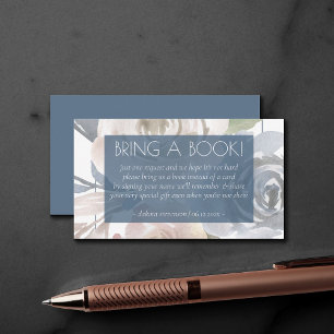 Dusty Floral   Smoky Blue Soft Pastell Buch bringe Begleitkarte