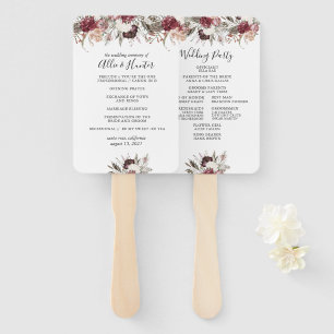 Dusty Floral Wedding Program Fan Fächer