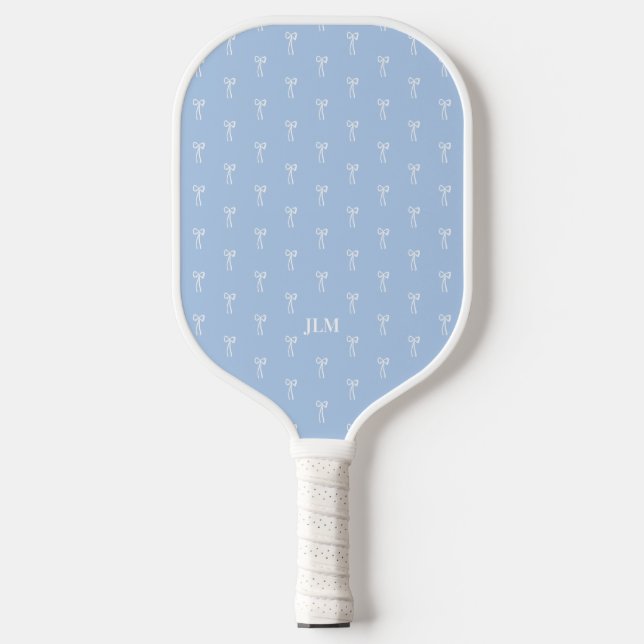 Dusty French Something Blue Classic Coquette Bow Pickleball Schläger (Vorderseite)