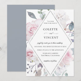 Dusty Garden Blumenrahmen Einladung zur Hochzeit