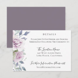 Dusty Garden Floral Wedding Details Einladung