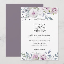 Dusty Garden Floral Wedding Einladung