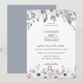 Dusty Garden Floral Wedding Einladung