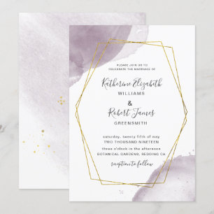 Dusty Gold Elegante Mauve Wedding Einladung