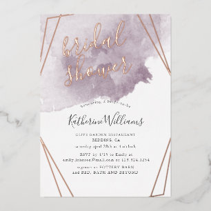 Dusty Gold und Mauve Brautparty Folieneinladung