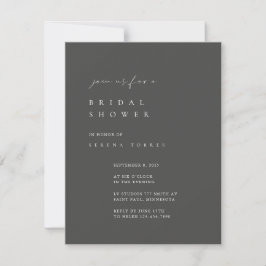 Dusty Gray Minimalistisch Bridal Dusche Einladung