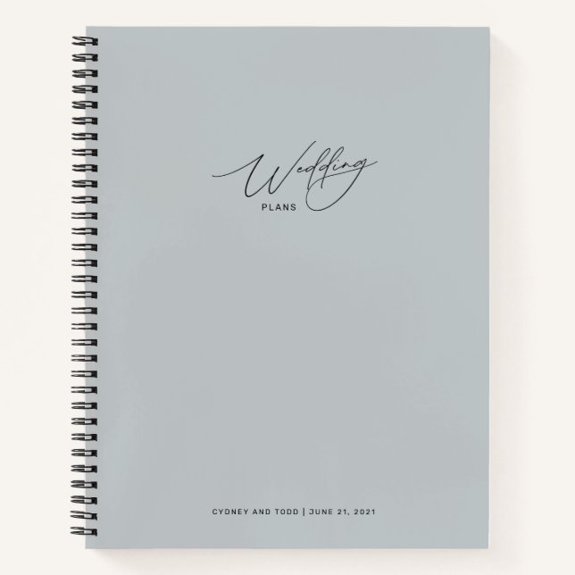 Dusty Gray Wedding Plans Notizbuch (Vorderseite)