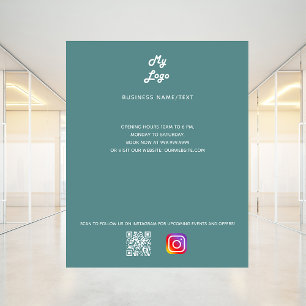 Dusty Green Business Logo qr Codeinstagramm Flyer