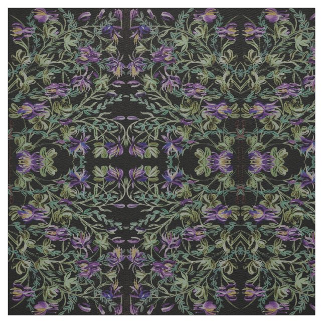 Dusty Green Columbine Fabric Stoff (Muster)