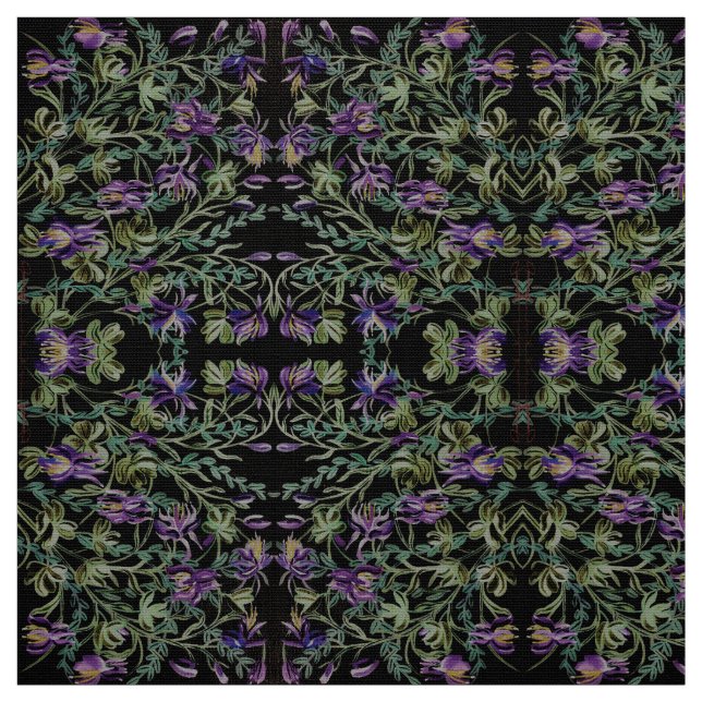 Dusty Green Columbine Fabric Stoff (Muster)