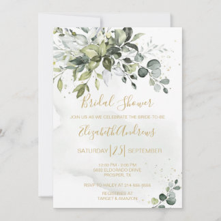 Dusty Green Eucalyptus Bridal Dusche Einladung