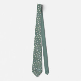 Dusty Green Floral Monogram Krawatte