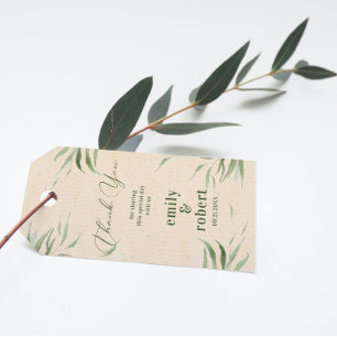 Dusty Green Foliage Beige Craft Paper Geschenkanhänger