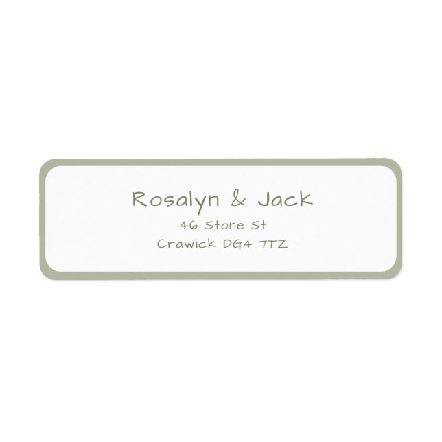 Dusty Green Lässig Handwriting Address Labels (Vorne)