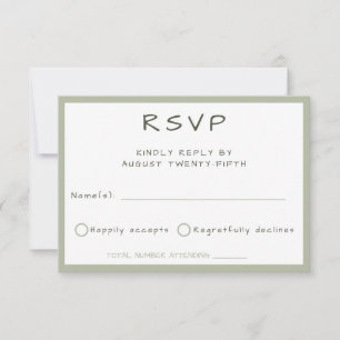 Dusty Green Lässig Handwriting Minimalistisch Mode RSVP Karte