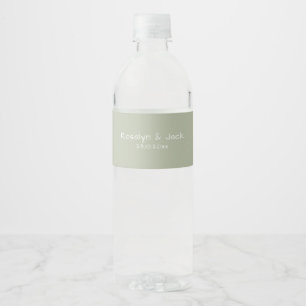 Dusty Green Lässig Handwriting Water Bottle Labels Wasserflaschenetikett