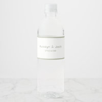 Dusty Green Lässig Handwriting Water Bottle Labels