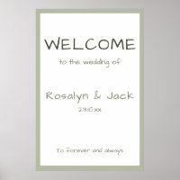Dusty Green Lässig Handwriting Welcome Wedding