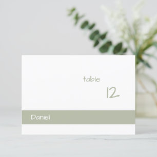 Dusty Green Minimalistisch Moderne Platzkarte