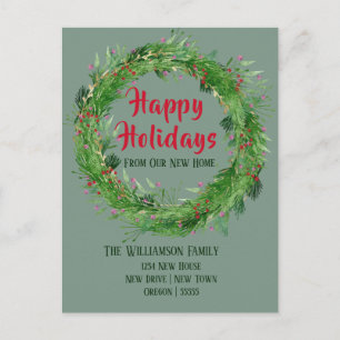 Dusty Green New Zuhause Happy Holiday Postkarte