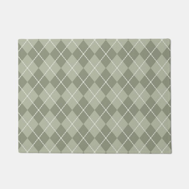 Dusty Green Raute Doormat Fußmatte (Vorderseite)
