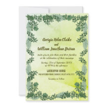 Dusty Green Rustic Wedding Einladung