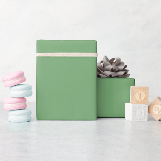 Dusty Green Solid Color Wrapping Paper Geschenkpapier (Babyparty)