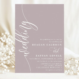 Dusty Lavender Elegant Calligraphy Script Wedding Einladung