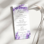 Dusty Lavender Foliage Moderne Wasserfarbenhochzei Menükarte<br><div class="desc">Dusty Lavender Foliage Modern Watercolor Wedding Menu</div>
