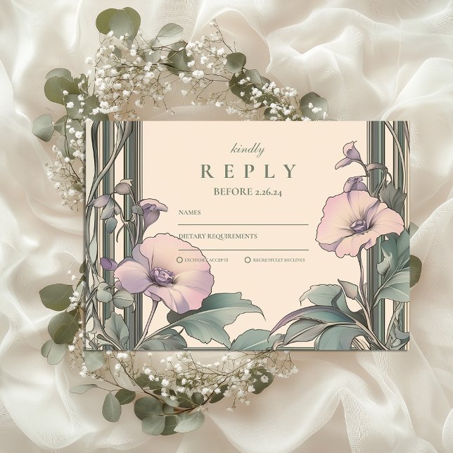 Dusty Lavender Frame Hochzeit RSVP Karte (Von Creator hochgeladen)