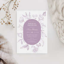 Dusty Lavender Line Art Floral Brautparty