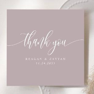 Dusty Lavender Minimalistisch Script Wedding Dankeskarte