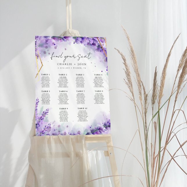 Dusty Lavender Modern Wedding Seekarte Poster (Von Creator hochgeladen)
