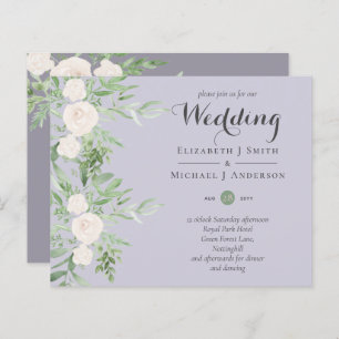 Dusty LAVENDER Sage Floral BUDGET WEDING Einladung