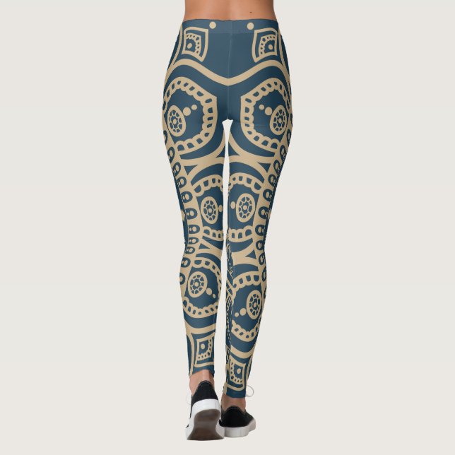 Dusty Liebesdesign mit vollem Mandala Image Yoga Leggings (Rückseite)