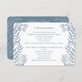 Dusty Light Blue Wedding Vintag Botanical Enclosu Begleitkarte