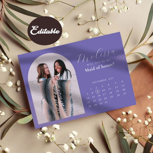 Dusty Lila Arch Bridesmaid Vorschlagskarte Einladung (Von Creator hochgeladen)