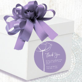Dusty Lila Background Floral Wedding Vielen Dank Runder Aufkleber