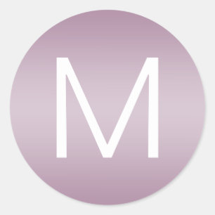 Dusty Lila (bearbeitbare Farbe) Moderne Minimalist Runder Aufkleber